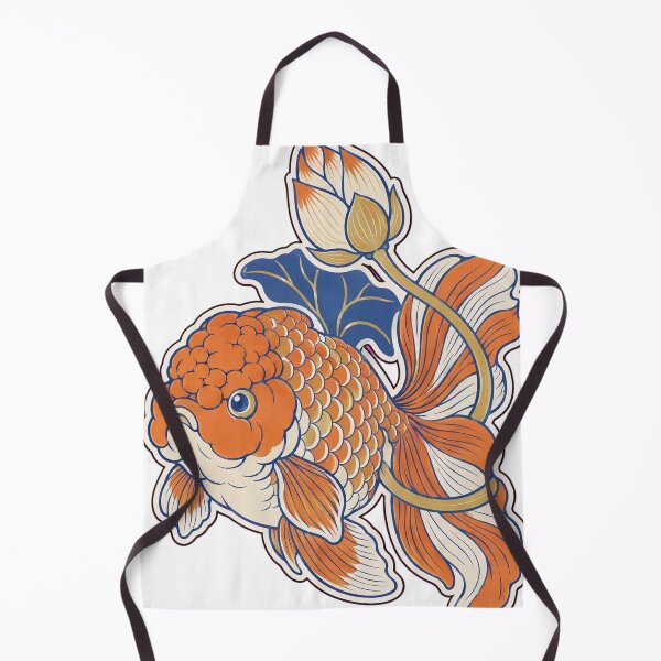 Item preview, Goldfish Ranchu Sticker | Fancy Goldfish Chinoiserie Lotus Die Cut designed and sold by StickyGuys.