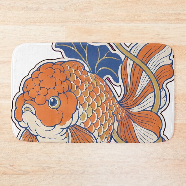 Item preview, Goldfish Ranchu Sticker | Fancy Goldfish Chinoiserie Lotus Die Cut designed and sold by StickyGuys.