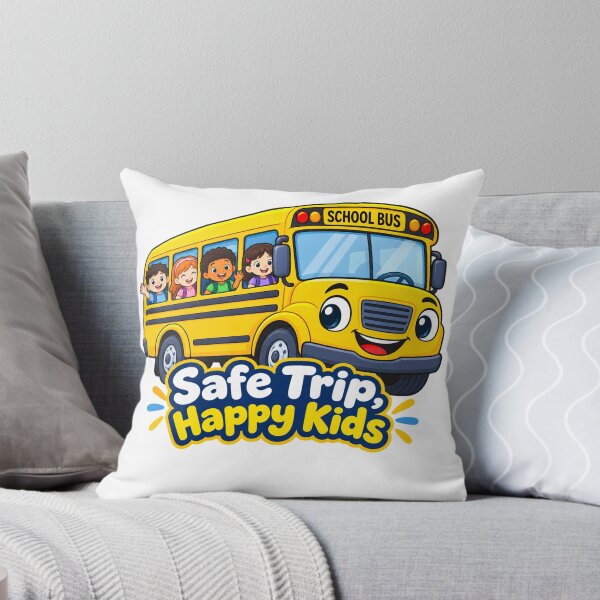 Item preview, Safe Trip Happy Kids School Bus Design designed and sold by Haque Designs.