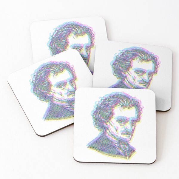Item preview, Edgar Allan Poe Halftone Glitch Portrait designed and sold by Sherihdesigns.