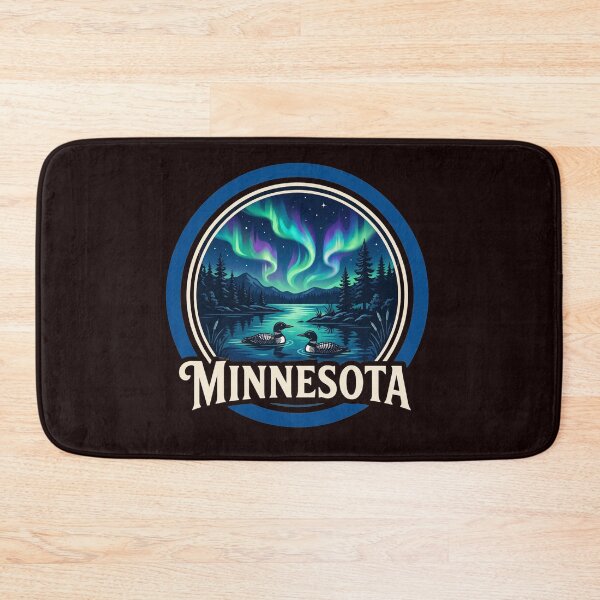 Item preview, Minnesota Northern Lights & Loons - Scenic Nature Emblem  Description designed and sold by FrozenFits.