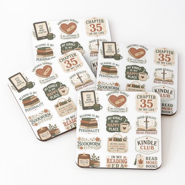 Item preview, Vintage Bookish Sticker Sheet - Retro Kindle & Booktok Pack Sticker designed and sold by aysenism.