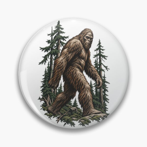 Item preview, Realistic Bigfoot in the Pine Forest designed and sold by SquatchPrintsCo.