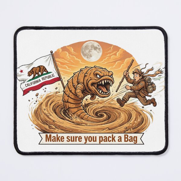 Item preview, California Sandworm Adventure Funny Travel Art designed and sold by CozyandBright91.