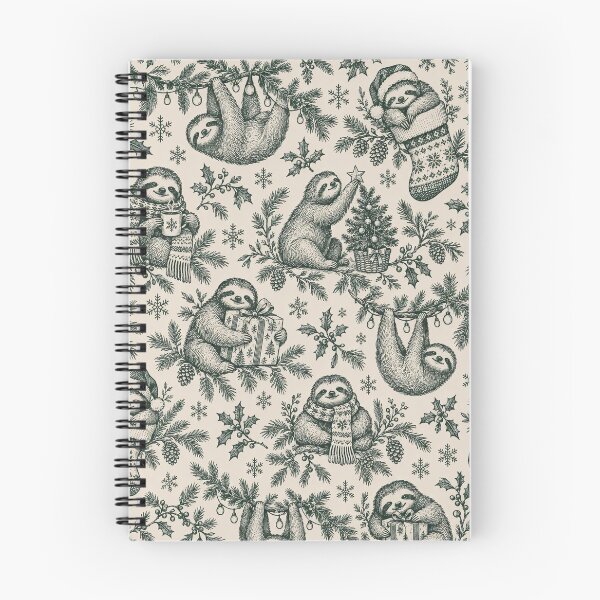 Item preview, Merry Slothmas Toile Seamless Pattern | Cute Sloth Christmas Toile de Jouy designed and sold by StickyGuys.
