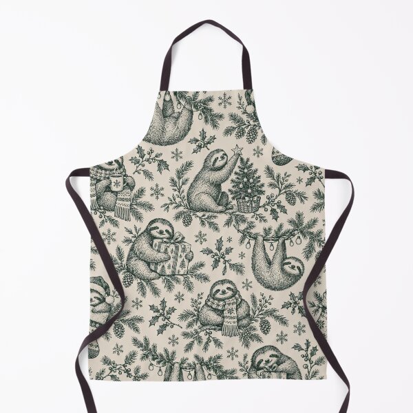 Item preview, Merry Slothmas Toile Seamless Pattern | Cute Sloth Christmas Toile de Jouy designed and sold by StickyGuys.