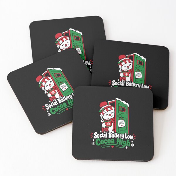 Item preview, Social Battery Low Cocoa High Funny Christmas Snowman Introvert Holiday Gift designed and sold by HaweeWear.