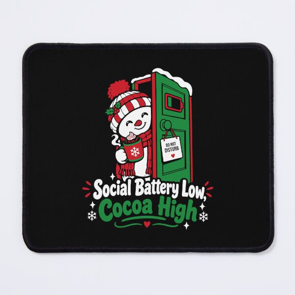 Item preview, Social Battery Low Cocoa High Funny Christmas Snowman Introvert Holiday Gift designed and sold by HaweeWear.