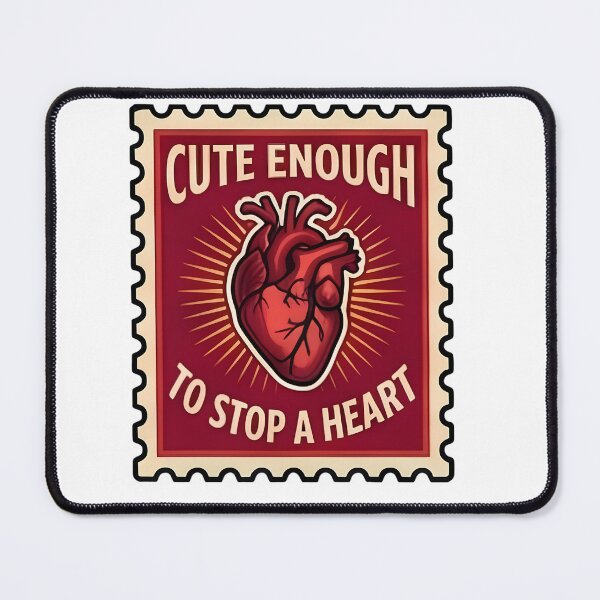 Item preview, Cute Enough To Stop A Heart Funny Nursing & Medical Stamp designed and sold by aysenism.