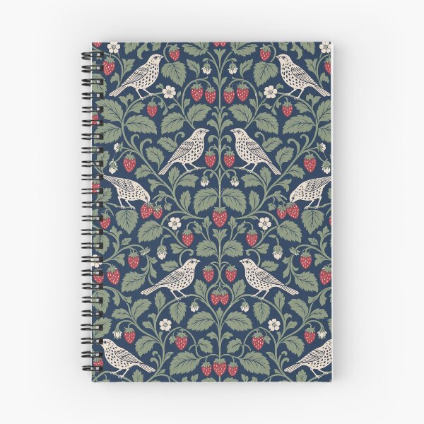 Item preview, Strawberry Thief Songbird Seamless Pattern | Arts and Crafts Thrush and Berries designed and sold by StickyGuys.