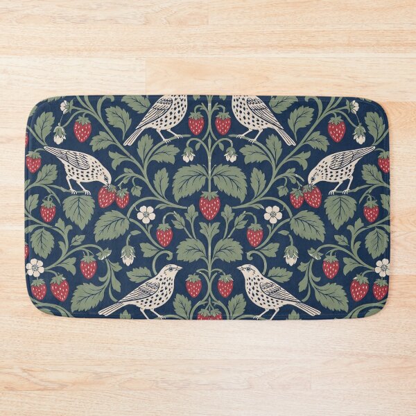 Item preview, Strawberry Thief Songbird Seamless Pattern | Arts and Crafts Thrush and Berries designed and sold by StickyGuys.