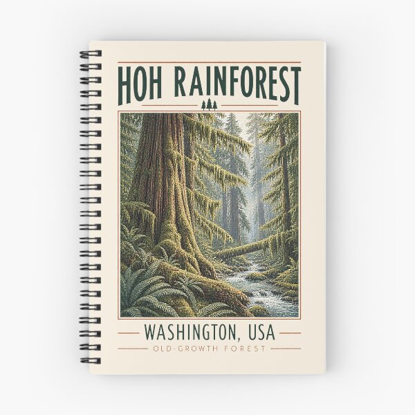 Item preview, Hoh Rainforest, Washington, USA [Vintage Illustration] designed and sold by elektronen.
