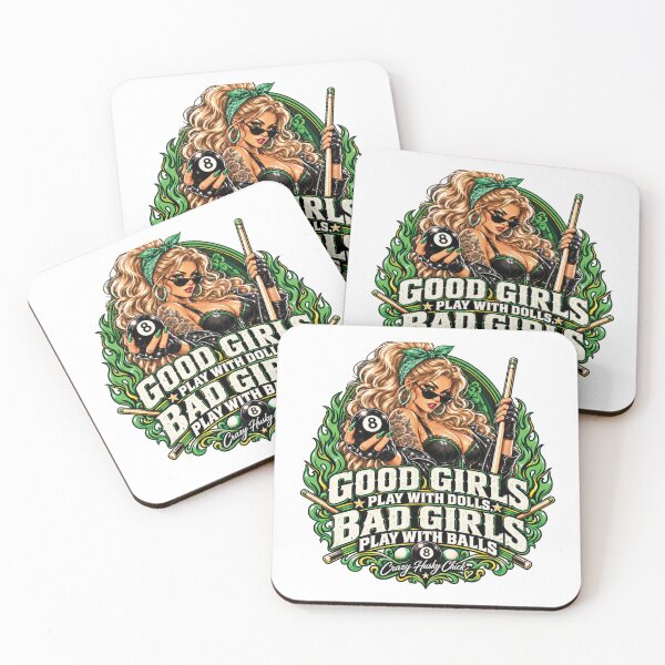 Item preview, Good Girls Play With Dolls Bad Girls Play With Balls Blonde| Retro Women's Pool Player designed and sold by Crazyhuskychick.