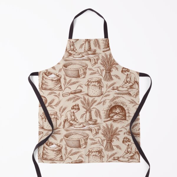 Item preview, Sourdough Era Toile Seamless Pattern | Sourdough Starter Bread Baking Toile de Jouy designed and sold by StickyGuys.