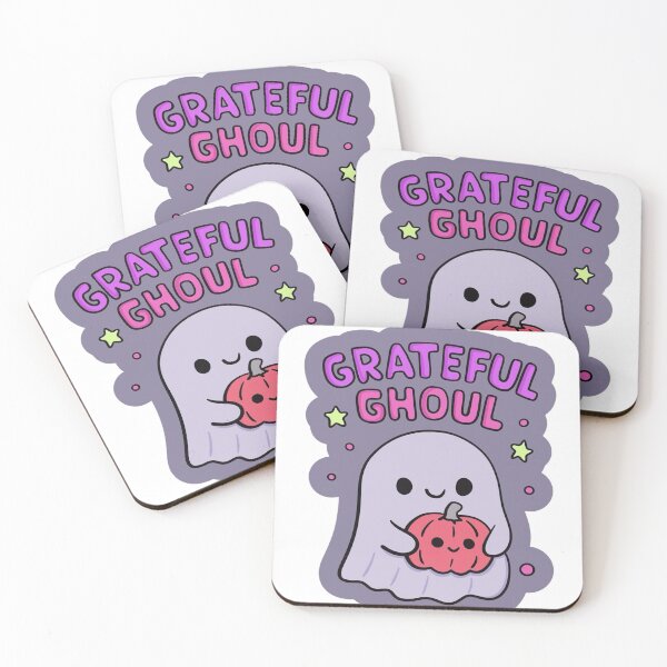 Item preview, Grateful Ghoul Cute Halloween Ghost Holding Pumpkin    designed and sold by JossDesign15.