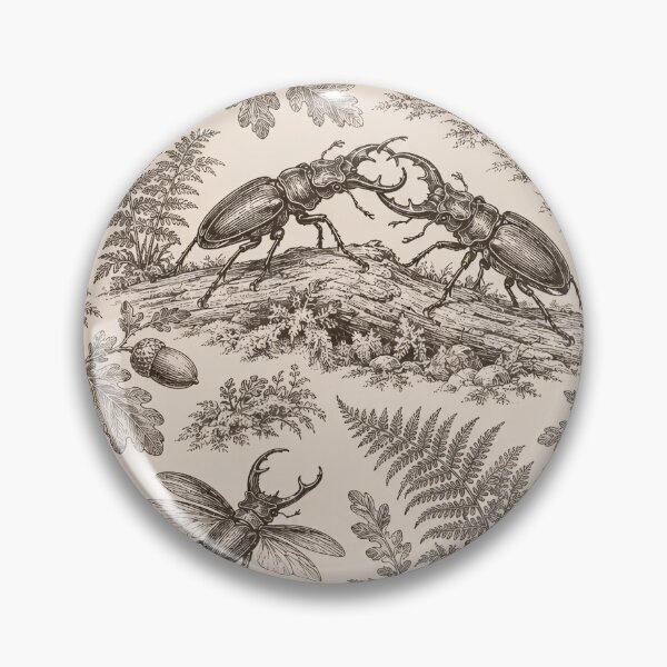Item preview, Stag Beetle Toile Seamless Pattern | Vintage Entomology Insect Toile de Jouy designed and sold by StickyGuys.
