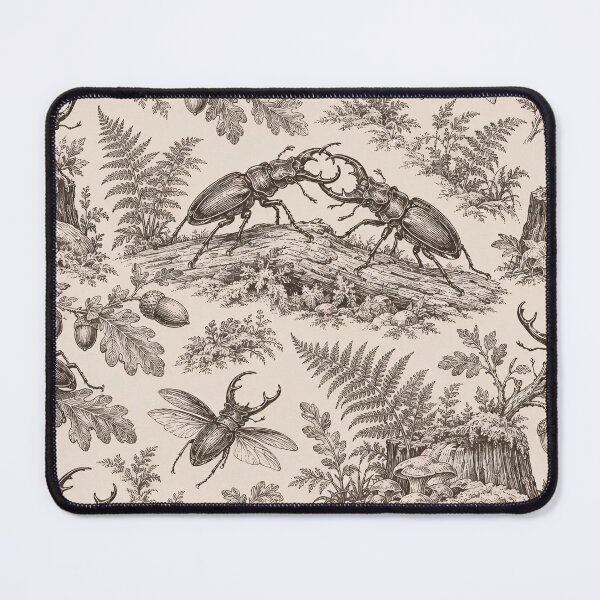 Item preview, Stag Beetle Toile Seamless Pattern | Vintage Entomology Insect Toile de Jouy designed and sold by StickyGuys.