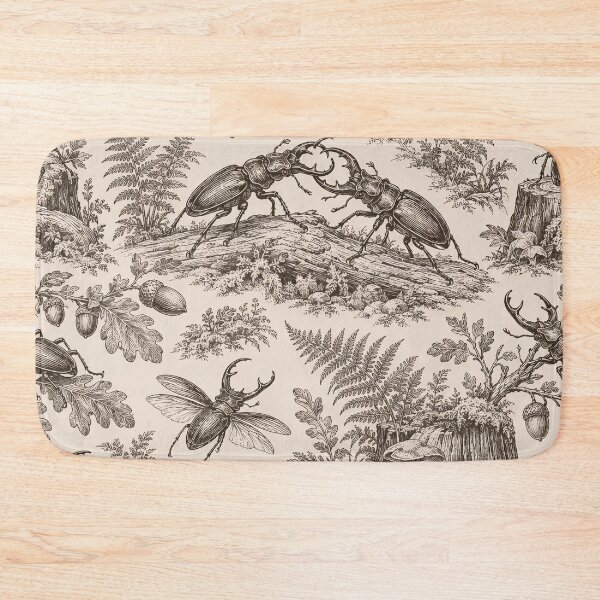 Item preview, Stag Beetle Toile Seamless Pattern | Vintage Entomology Insect Toile de Jouy designed and sold by StickyGuys.