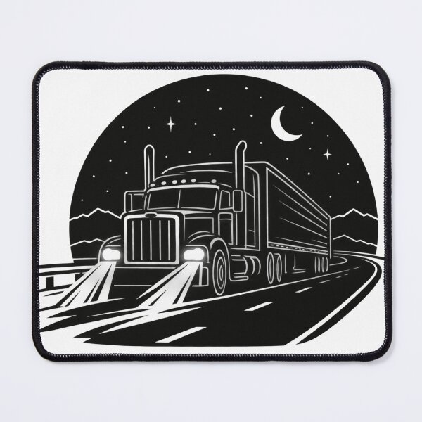 Item preview, Night Drive Semi Truck Silhouette Design designed and sold by Haque Designs.