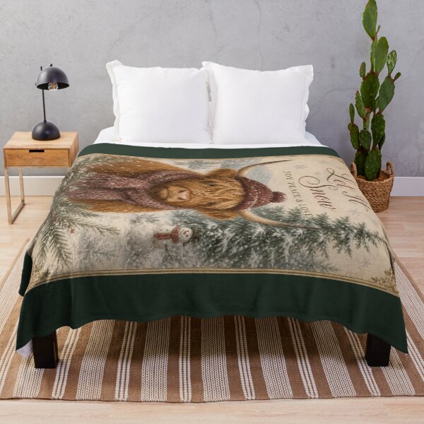 Item preview, Vintage Christmas Highland Cow Watercolor designed and sold by cherrycat101.