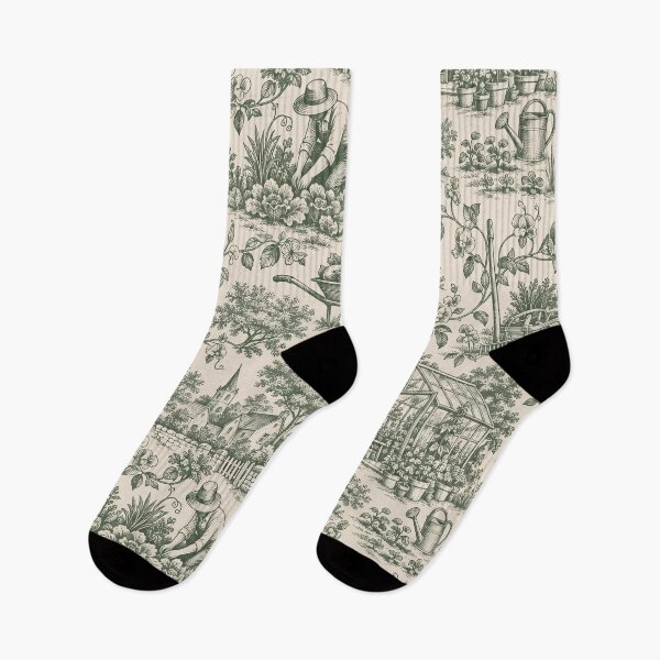 Item preview, Gardening Club Toile Seamless Pattern | Vintage Vegetable Garden Toile de Jouy designed and sold by StickyGuys.
