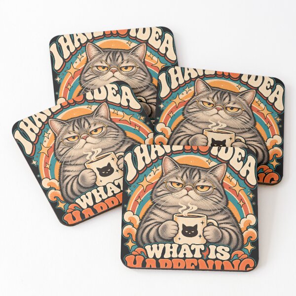 Item preview, Grumpy Cat Coffee - Retro Vintage designed and sold by Feral Feline.