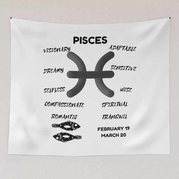 Item preview, Pisces Zodiac Sign Astrology Symbol Horoscope - Classic Black & White designed and sold by ZODIARA.
