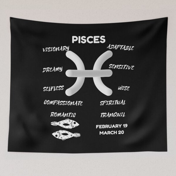 Item preview, Pisces Zodiac Sign Astrology Symbol Horoscope - Classic White & Black designed and sold by ZODIARA.