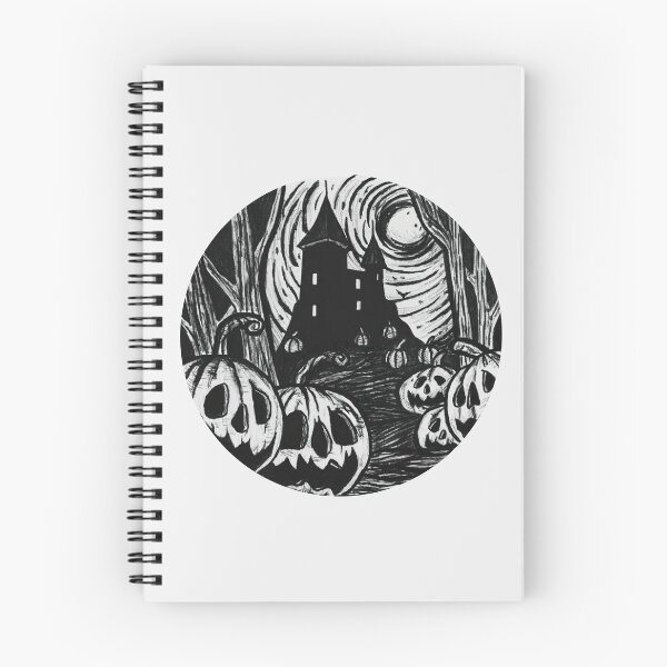 Item preview, Halloween Night – Spooky Pumpkin Patch and Mansion designed and sold by Dusk Daisy Art.