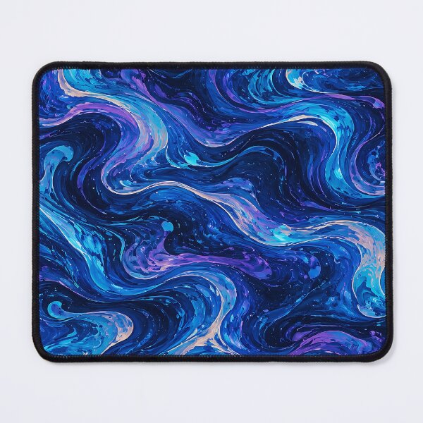 Item preview, Neon Fluid Marble — Blue & Violet Abstract Waves designed and sold by Kaizen-works.