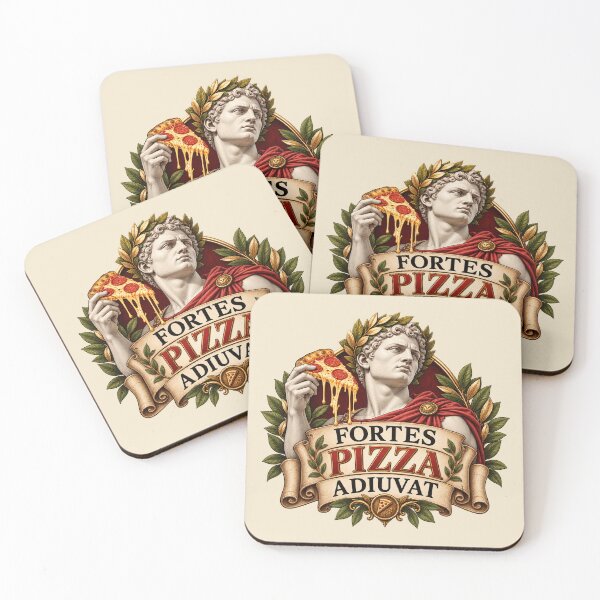 Item preview, Fortes Pizza Adiuvat – Funny Latin Pizza Quote Roman Food Design designed and sold by MetaModel Editions.