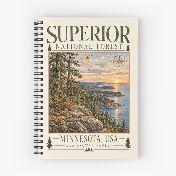 Item preview, Superior National Forest, Minnesota, USA [Vintage Illustration] designed and sold by elektronen.