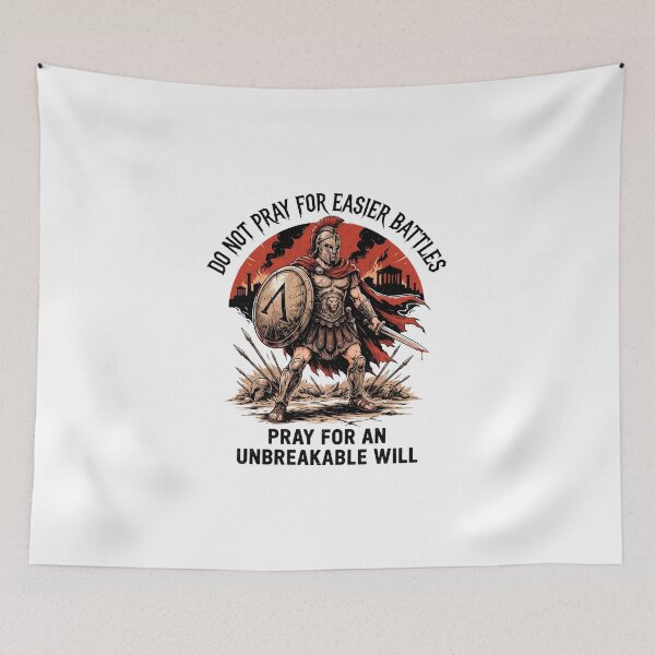 Item preview, Pray For An Unbreakable Will Spartan Warrior designed and sold by Enea Kelo.