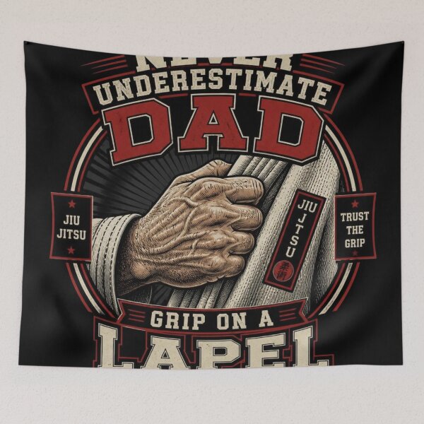 Item preview, Never Underestimate Dad Grip On A Lapel BJJ Gi designed and sold by Martial-Art-23.