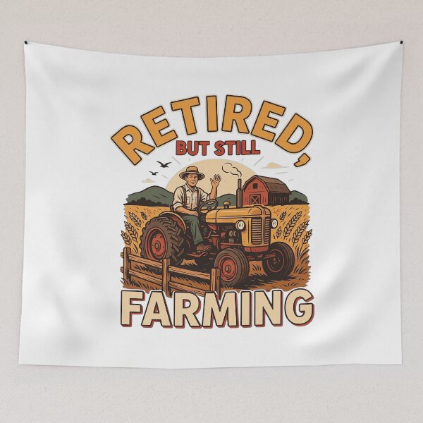 Item preview, Retired Still Farming Vintage Tractor Farmer designed and sold by Mahilis.