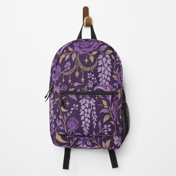 Item preview, Purple Whimsigoth Floral Seamless Pattern | Velvet Roses Moths and Moons designed and sold by StickyGuys.