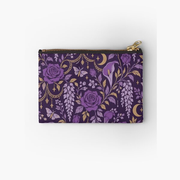 Item preview, Purple Whimsigoth Floral Seamless Pattern | Velvet Roses Moths and Moons designed and sold by StickyGuys.