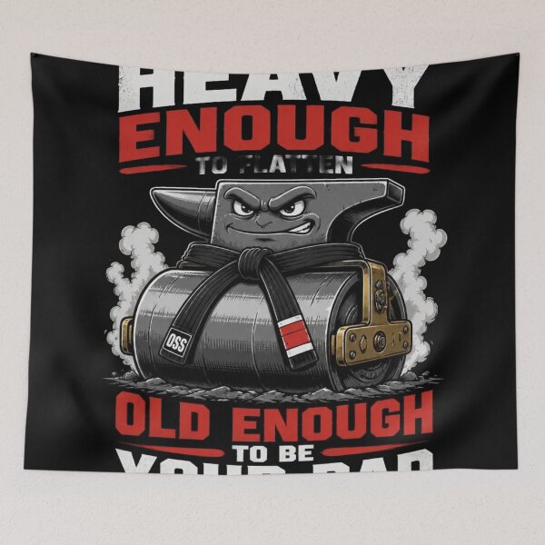 Item preview, Heavy Enough To Flatten Old Enough Dad BJJ Humor designed and sold by Martial-Art-23.