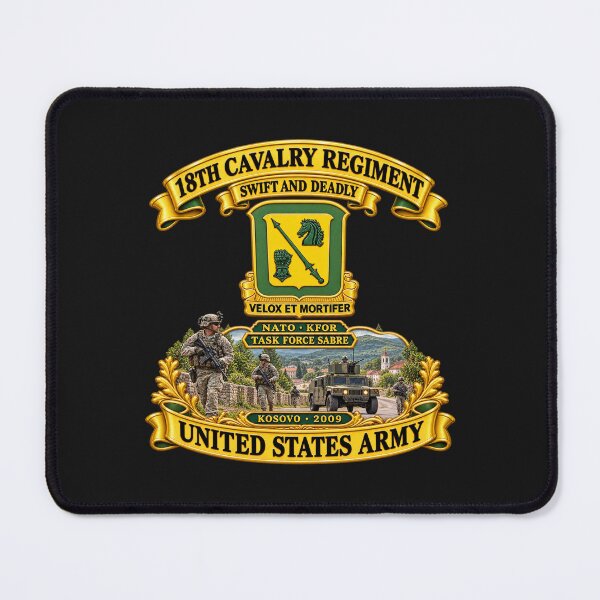 Item preview, 18th Cavalry Regiment - Swift and Deadly - NATO - KFOR - Task Force Sabre Kosovo - 2009 - United States Army - 3D - Enhanced designed and sold by Military Insignia Products.