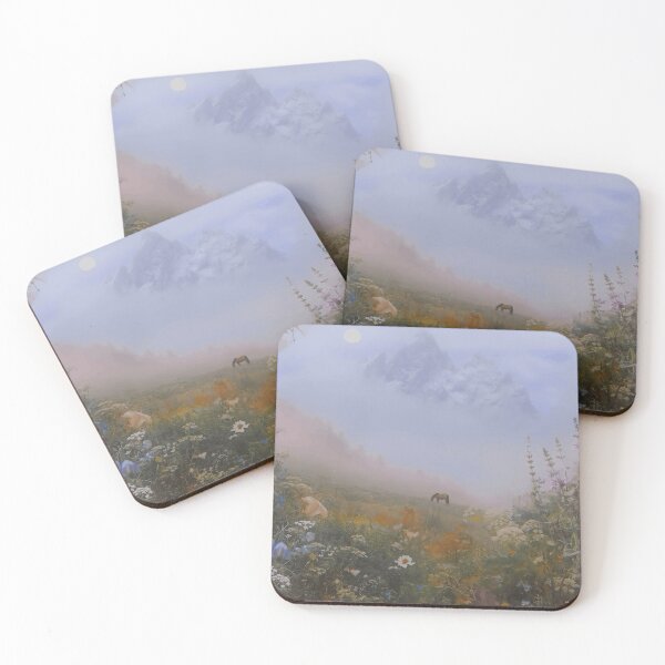 Item preview, A Horse Beneath the Misty Peaks designed and sold by Roamgrain Photos.