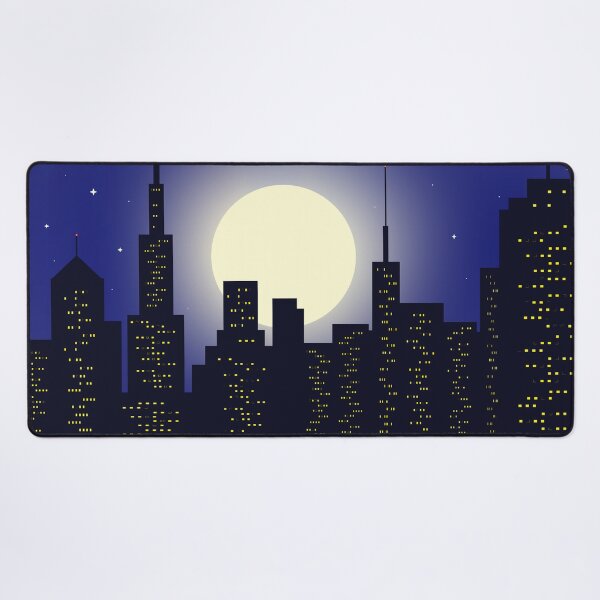 Item preview, Midnight City Skyline under Full Moon designed and sold by ArtisticJump.