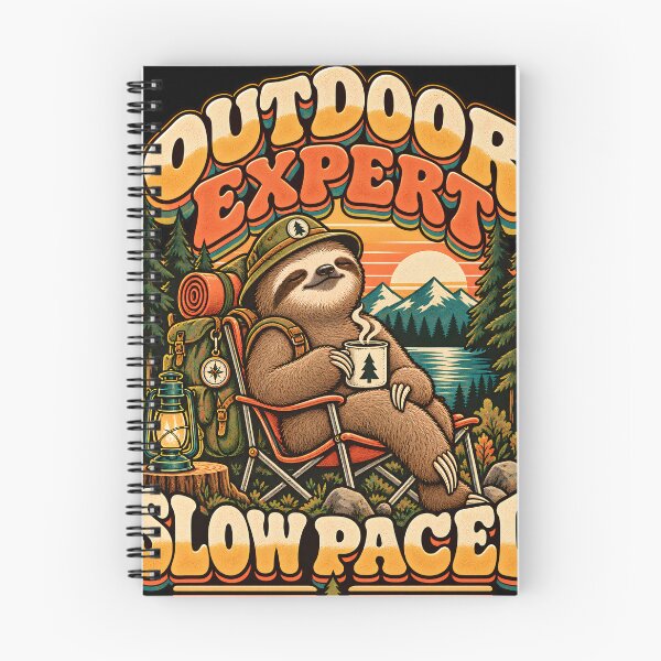 Item preview, Camping Sloth Outdoor Expert - Vintage Retro designed and sold by Feral Feline.
