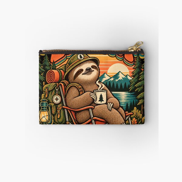 Item preview, Camping Sloth Outdoor Expert - Vintage Retro designed and sold by Feral Feline.