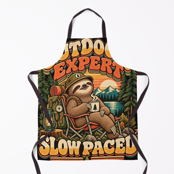 Item preview, Camping Sloth Outdoor Expert - Vintage Retro designed and sold by Feral Feline.