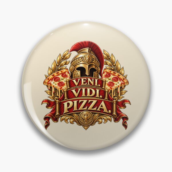 Item preview, Veni Vidi Pizza – Funny Latin Roman Pizza Pun designed and sold by MetaModel Editions.
