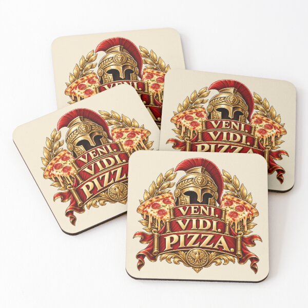 Item preview, Veni Vidi Pizza – Funny Latin Roman Pizza Pun designed and sold by MetaModel Editions.