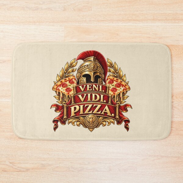 Item preview, Veni Vidi Pizza – Funny Latin Roman Pizza Pun designed and sold by MetaModel Editions.