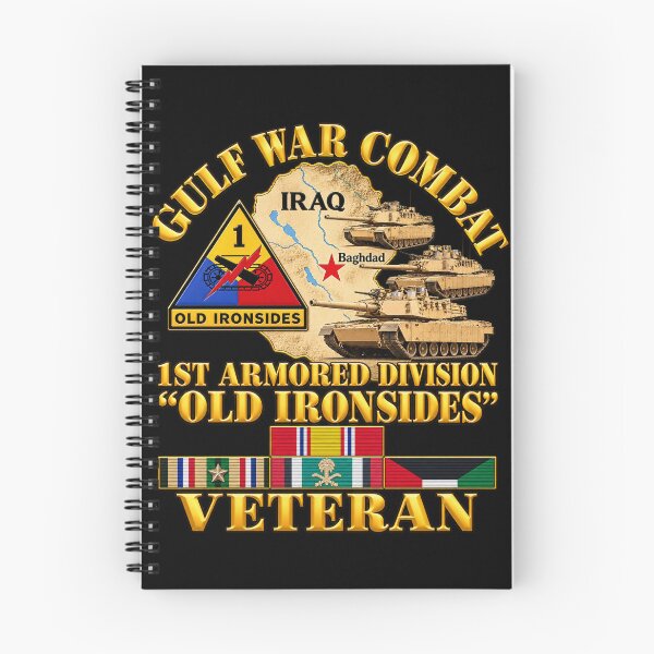 Item preview, Army - Gulf War Combat - 1st Armored Divi - Old Ironsides - Veteran - Map w GULF SVC - 3D - Enhanced designed and sold by Military Insignia Products.