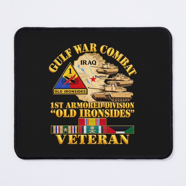 Item preview, Army - Gulf War Combat - 1st Armored Divi - Old Ironsides - Veteran - Map w GULF SVC - 3D - Enhanced designed and sold by Military Insignia Products.