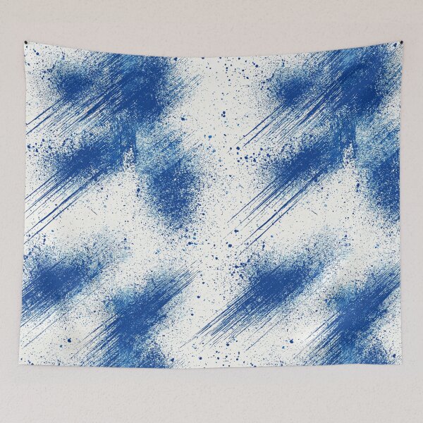 Item preview, Cobalt Blue and White Splatter Grain Art designed and sold by Piotrek0001.